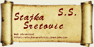 Stajka Sretović vizit kartica